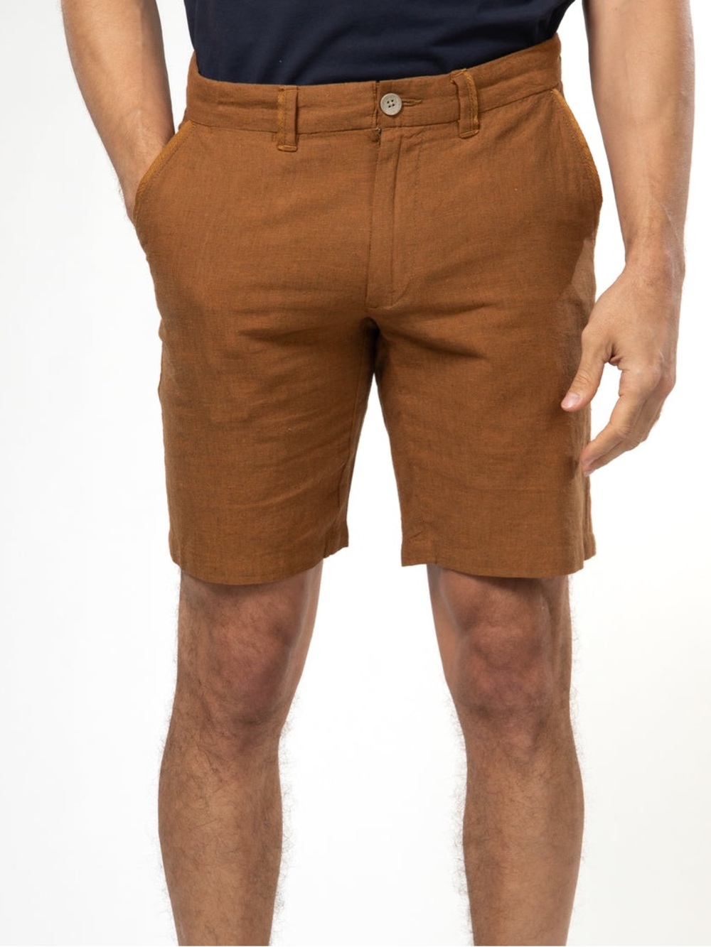 NWT Point Zero Linen Rust Mix Men’s Bermuda Shorts Size 38